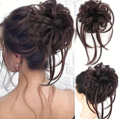 Synthetic Hair Bun Scrunchie Chignon Elastic Hair Extensions