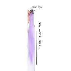 4pcs Colorful Straight Hair Extensions Fashion Daily Party Cosplay