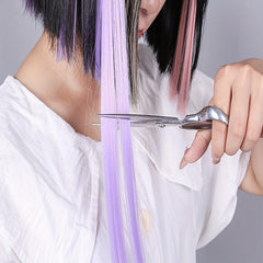 4pcs Colorful Straight Hair Extensions Fashion Daily Party Cosplay