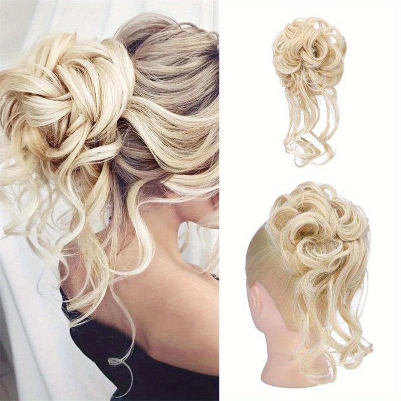 Donut Hair Buns Updo Chignon w/ Elastic Hair Rope for Daily Use