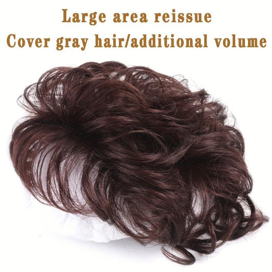 Invisible Curly Hair Topper with Bangs Clip In Hair Piece