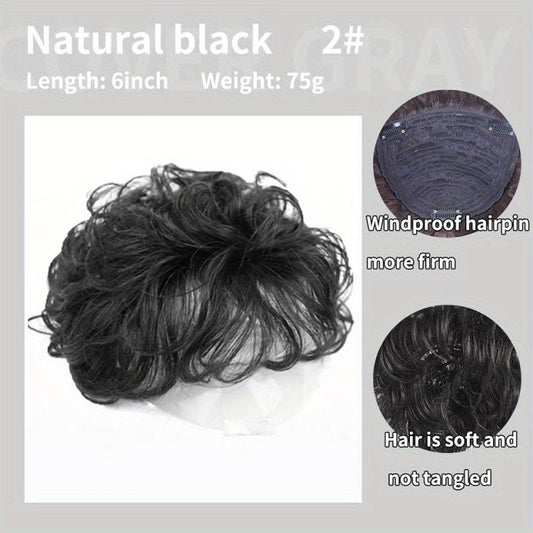 Invisible Curly Hair Topper with Bangs Clip In Hair Piece