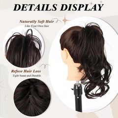 Curly Wavy Ponytail Extensions Natural Look Clip In Hair