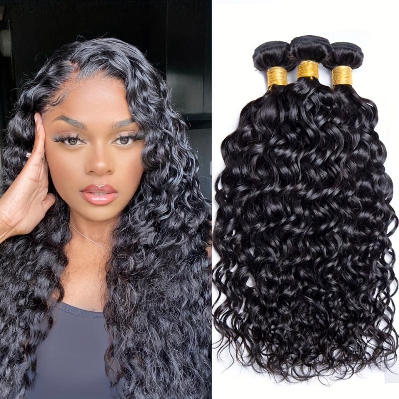 Curly Wavy Human Hair Bundle For Women Natural 32 Inch