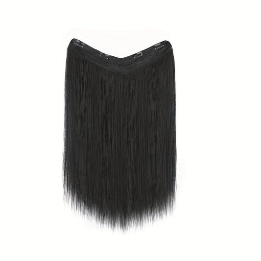 4clips Straight Hair Pieces Synthetic Clip In Hair Extensions Daily Use