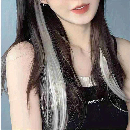 Colorful Synthetic Hair Extensions Long Straight Invisible