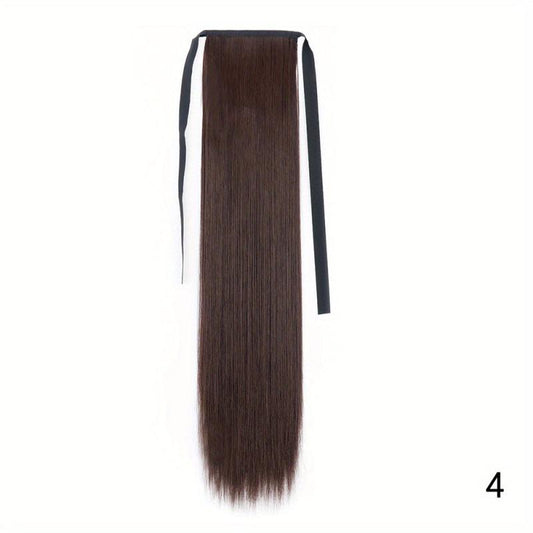 Long Drawstring Ponytail Extensions Synthetic Fiber Natural Look