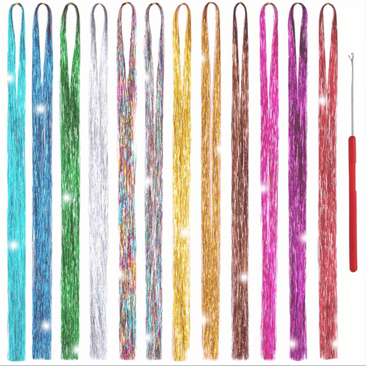 Unisex Hair Strands Kit 40 64 Cm Sparkling Party Hair Extensions