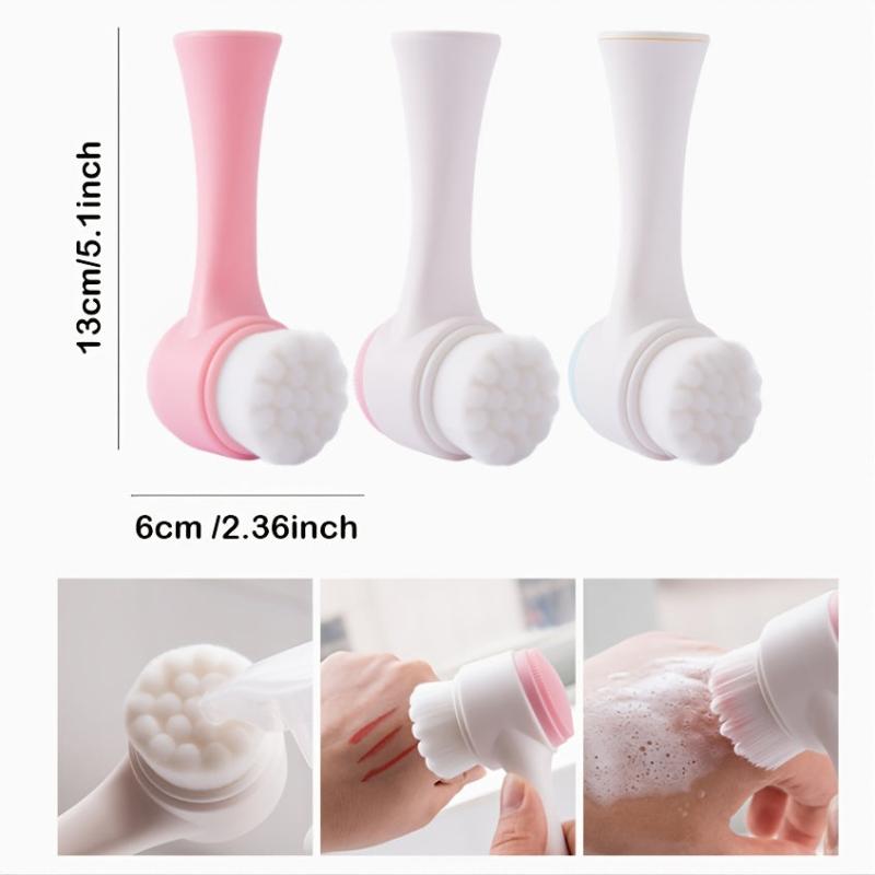 Double Sided Face Wash Brush Soft Hair Silicone Facial Scrub
