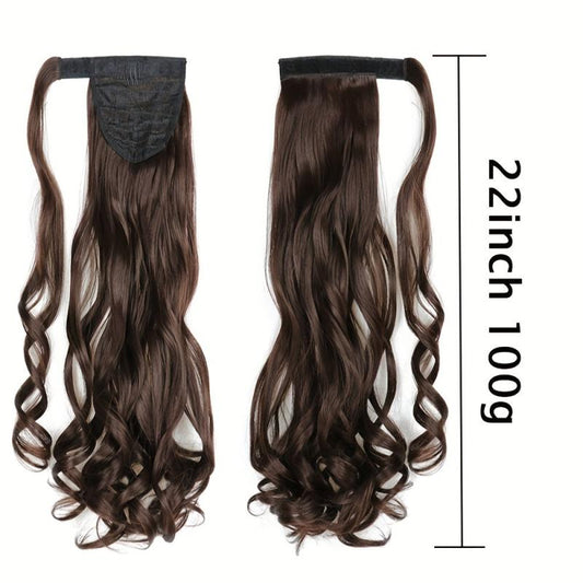 Curly Synthetic Ponytail Hair Extensions Hook Loop Fastener Women Fashionable
