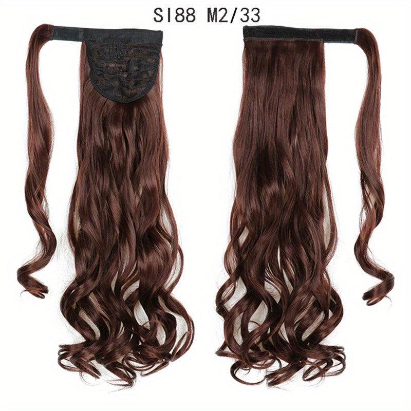 Curly Synthetic Ponytail Hair Extensions Hook Loop Fastener Women Fashionable