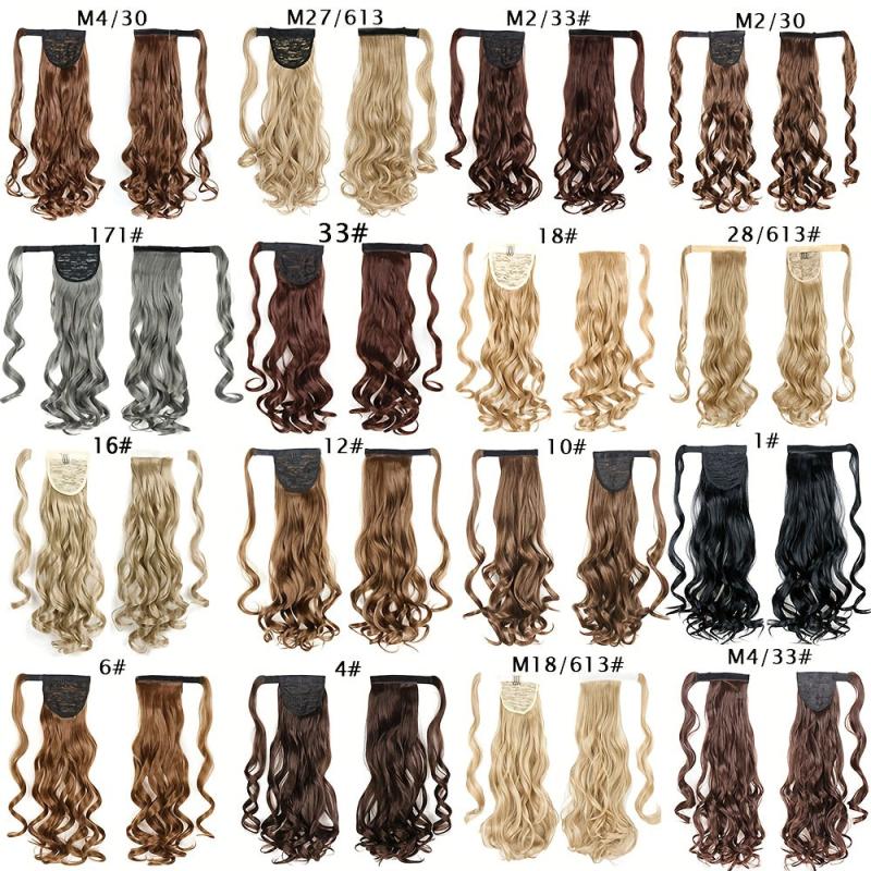 Curly Synthetic Ponytail Hair Extensions Hook Loop Fastener Women Fashionable