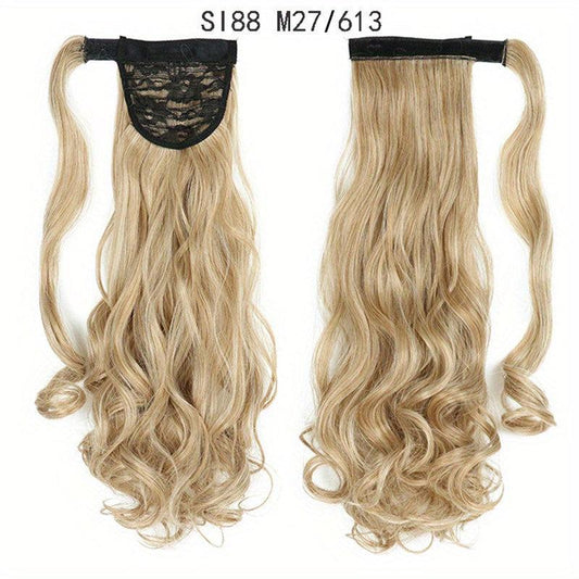 Curly Synthetic Ponytail Hair Extensions Hook Loop Fastener Women Fashionable