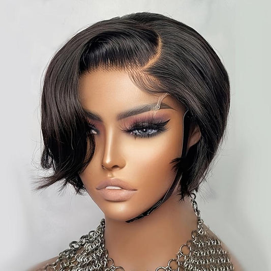 Short Human Hair Pixie Cut Lace Front Wig