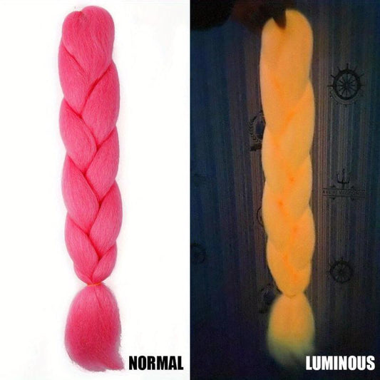 60 96 Cm Luminous Long Synthetic Fiber Braiding Hair Extensions