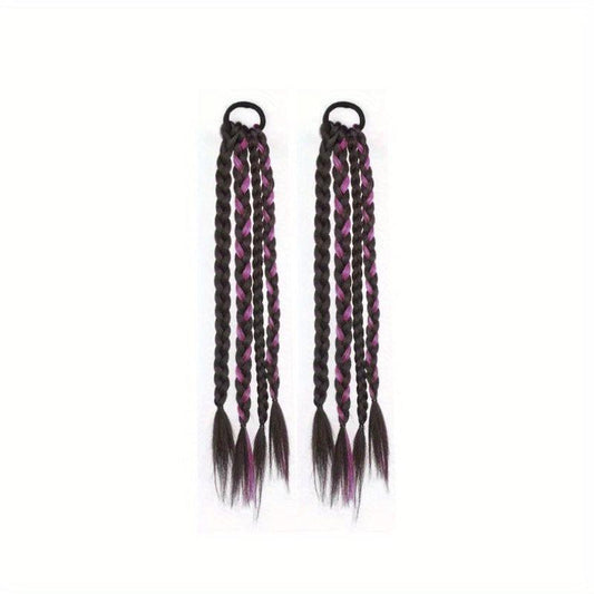 Y2K Synthetic Fiber Ponytail Extensions Long Braided Hairpieces