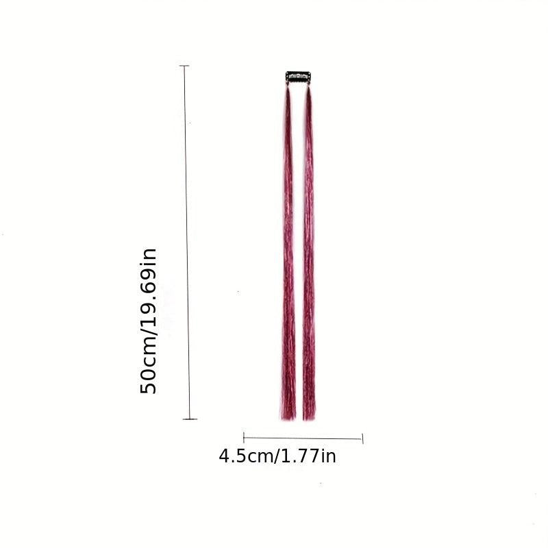 Y2K Tinsel Hair Extension 2 Strands Colorful Glitter Synthetic Hair 50 8 Cm