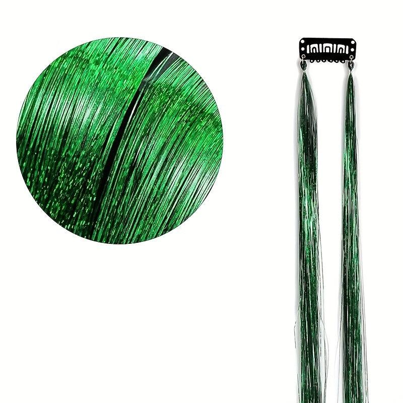 Y2K Tinsel Hair Extension 2 Strands Colorful Glitter Synthetic Hair 50 8 Cm