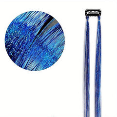 Y2K Tinsel Hair Extension 2 Strands Colorful Glitter Synthetic Hair 50 8 Cm