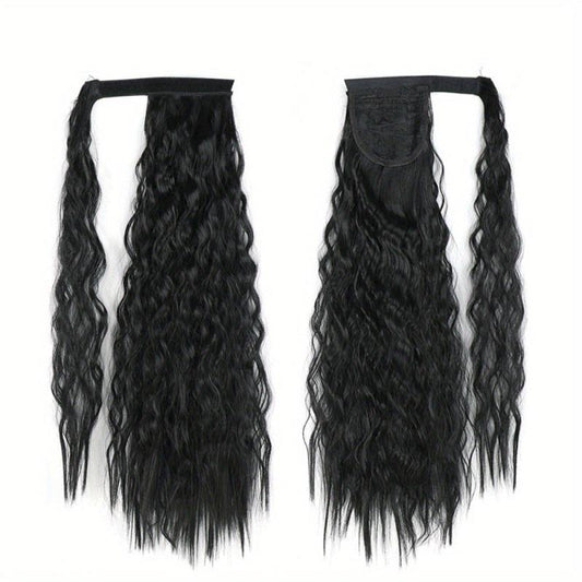 Long Curly Ponytail Wig Natural Water Wavy Hair