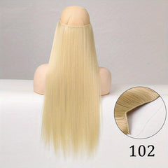 55 88 Cm No Clips Curly Hair Extension Fish Wire Natural Look Hairpiece