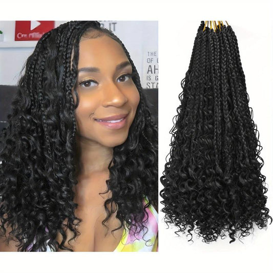 Ombre Small 3-strand Braid Curly Hair Extensions