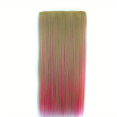 Long Straight Hair Extensions 5 Clips In Synthetic Hairpiece