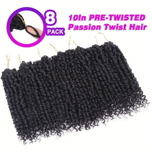 8 Packs Pre-Twisted Passion Twist Hair Extensions Crochet Braiding Hair