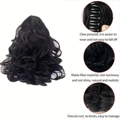 Short Curly Wavy Ponytail Extensions Synthetic Daily Use