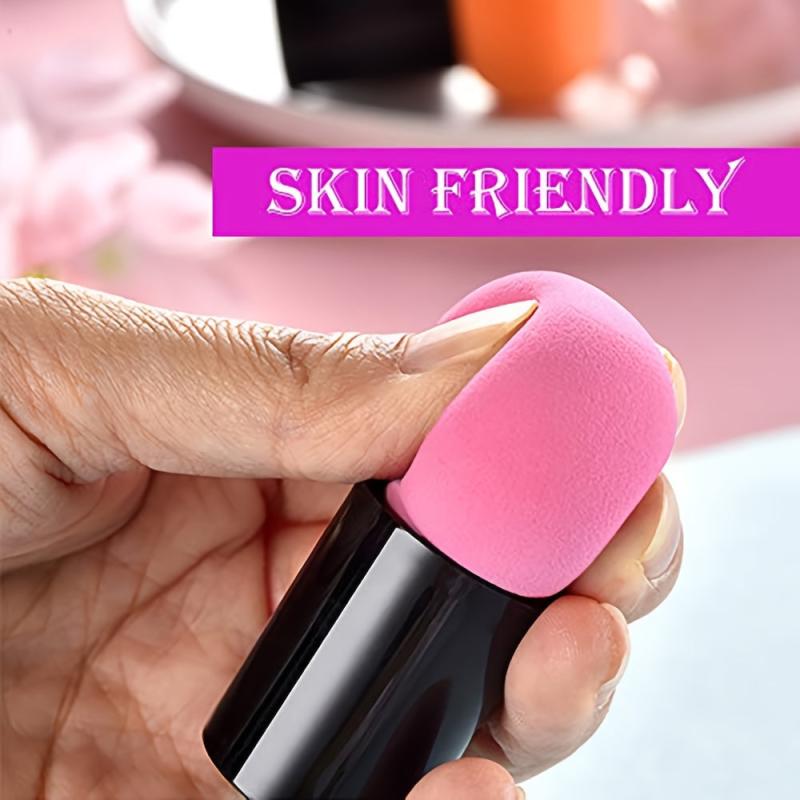 Mushroom Head Shape Puff Sponge w/ Handle for Liquid Creams Powder