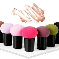 Mushroom Head Shape Puff Sponge w/ Handle for Liquid Creams Powder
