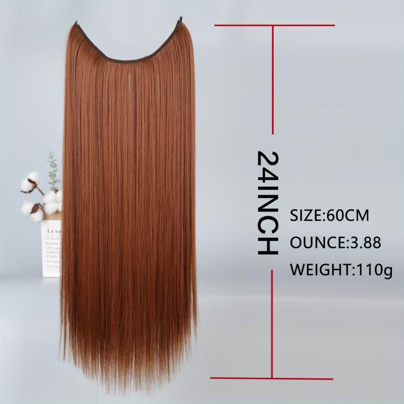 96 cm Straight Hair Extensions Invisible Wire Synthetic Fiber Hair