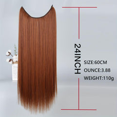 96 cm Straight Hair Extensions Invisible Wire Synthetic Fiber Hair