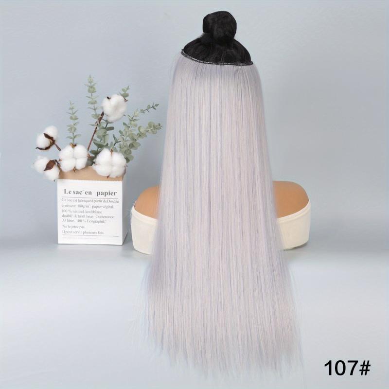 96 cm Straight Hair Extensions Invisible Wire Synthetic Fiber Hair