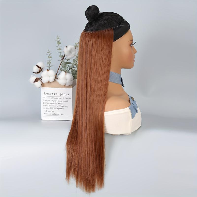 96 cm Straight Hair Extensions Invisible Wire Synthetic Fiber Hair