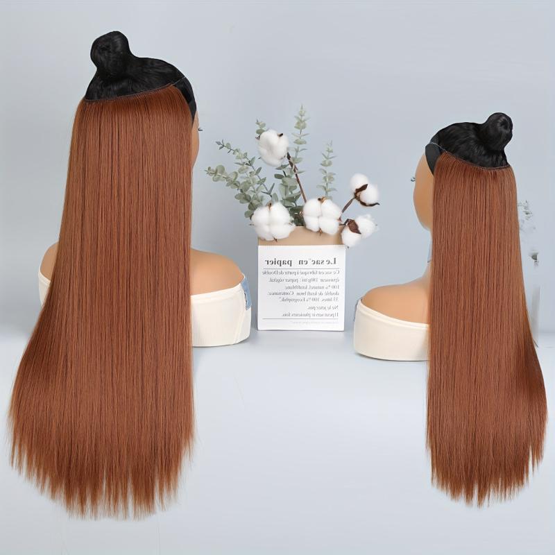 96 cm Straight Hair Extensions Invisible Wire Synthetic Fiber Hair