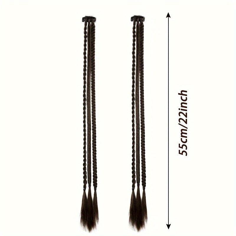3 Strand Braid Hair Piece Clip In Extensions for Daily Use Party