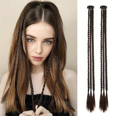 3 Strand Braid Hair Piece Clip In Extensions for Daily Use Party