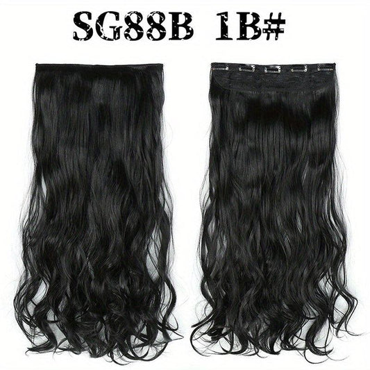 5pcs Body Wave Synthetic Hair Extension Natural Look Clip In Long Hair