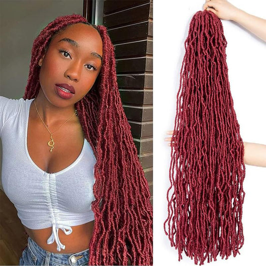 44 Cm Faux Locs Crochet Braids Hair Long Goddess Locs Curly Wavy Soft Locs