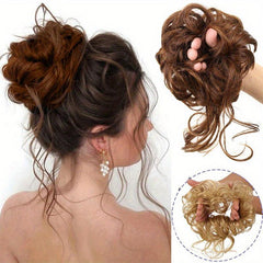 Messy Bun Hair Piece Tousled Updo Hair Bun Extension Wavy Hair Wrap