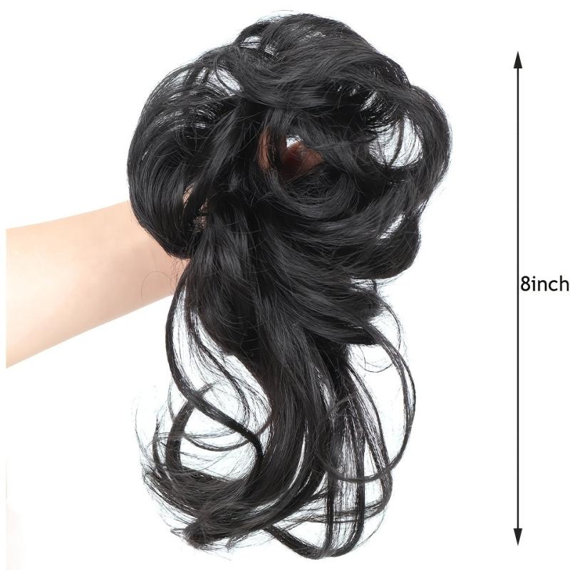 Messy Bun Hair Piece Tousled Updo Hair Bun Extension Wavy Hair Wrap