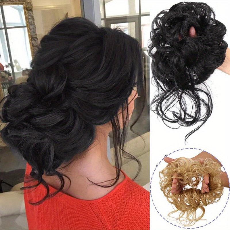 Messy Bun Hair Piece Tousled Updo Hair Bun Extension Wavy Hair Wrap