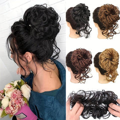 Messy Bun Hair Piece Tousled Updo Hair Bun Extension Wavy Hair Wrap