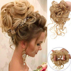 Messy Bun Hair Piece Tousled Updo Hair Bun Extension Wavy Hair Wrap