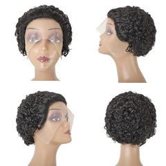 Curly Short Bob Lace Front Wig Human Hair Brazilian Virgin Hair