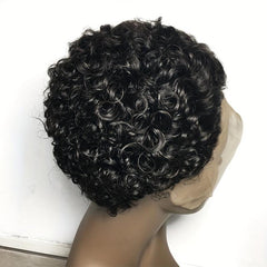 Curly Short Bob Lace Front Wig Human Hair Brazilian Virgin Hair