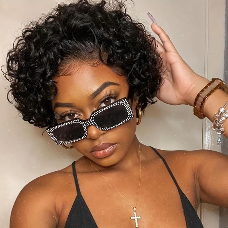 Curly Short Bob Lace Front Wig Human Hair Brazilian Virgin Hair