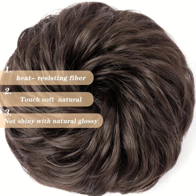 Messy Bun Hair Piece for Women Synthetic Wavy Chignon Ponytail