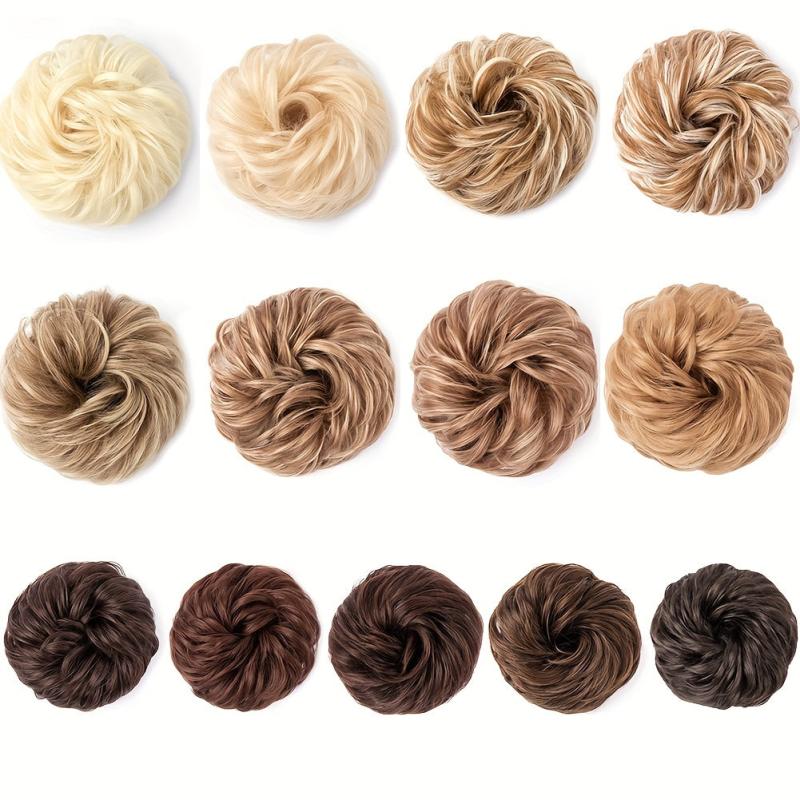 Messy Bun Hair Piece for Women Synthetic Wavy Chignon Ponytail